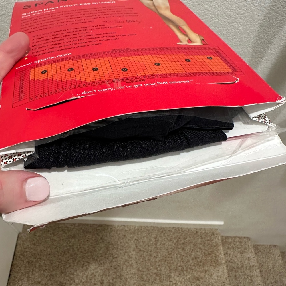 Spanx higher power footless panty hose size G NIB BLACK - Picture 2 of 6